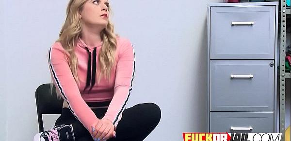  Young blonde enjoys fucking the guard